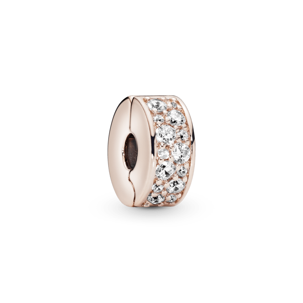 Charm Clip Pavé Oro Rosa