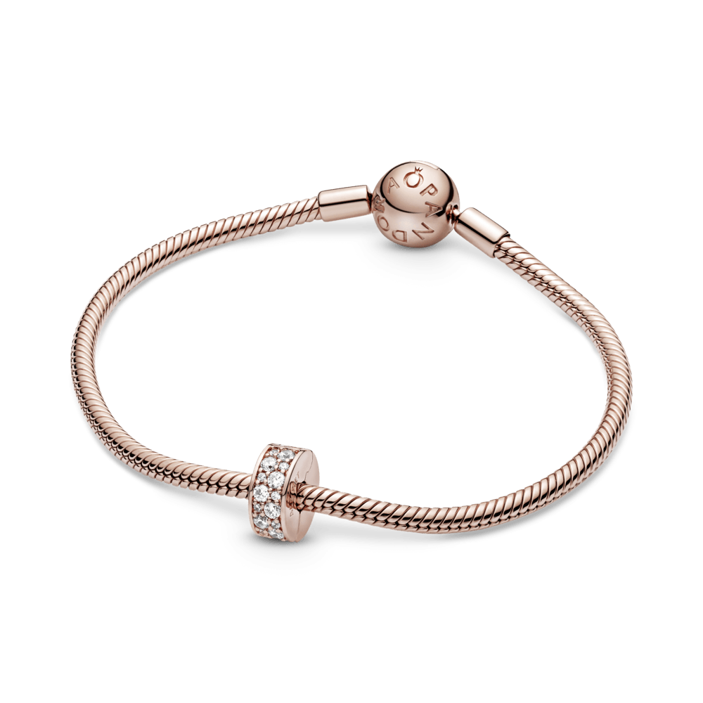 Charm Clip Pavé Oro Rosa