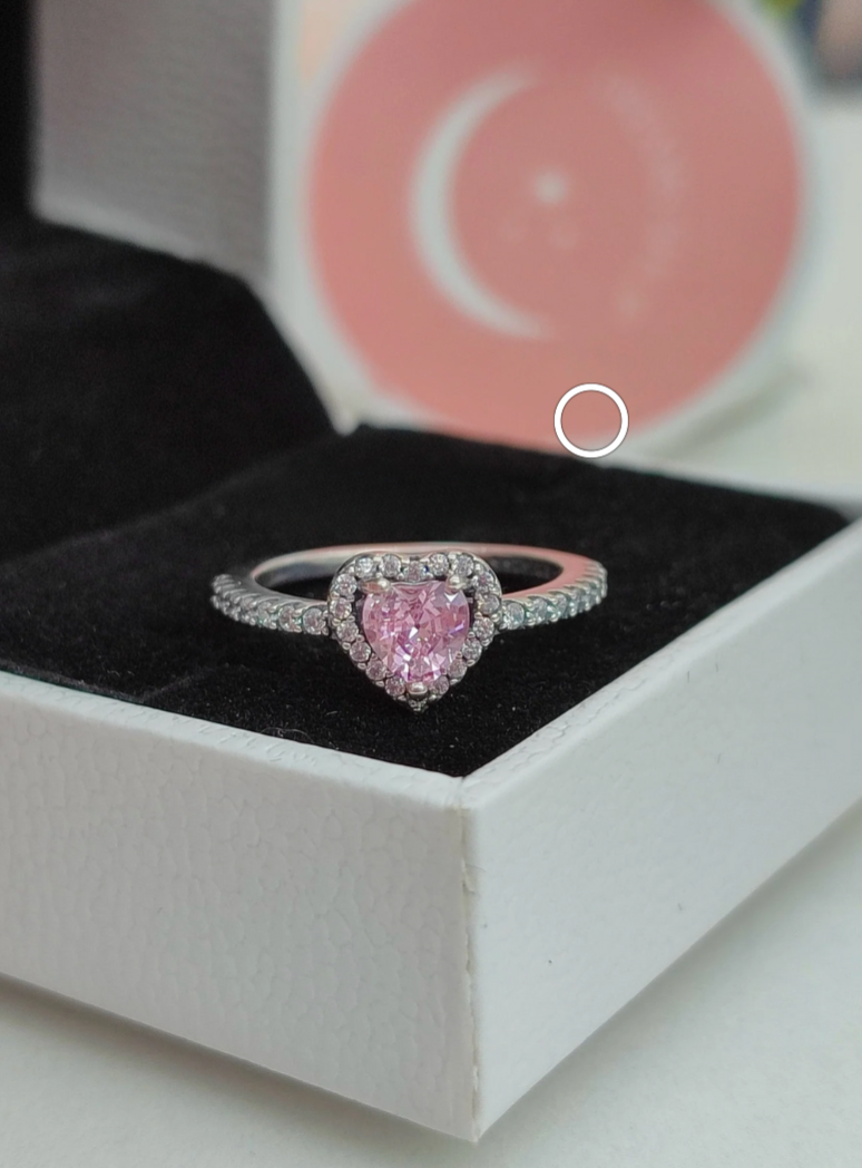 Anillo Corazón Elevado Rosa