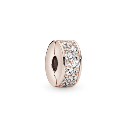 Charm Clip Pavé Oro Rosa