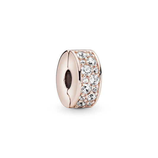Charm Clip Pavé Oro Rosa