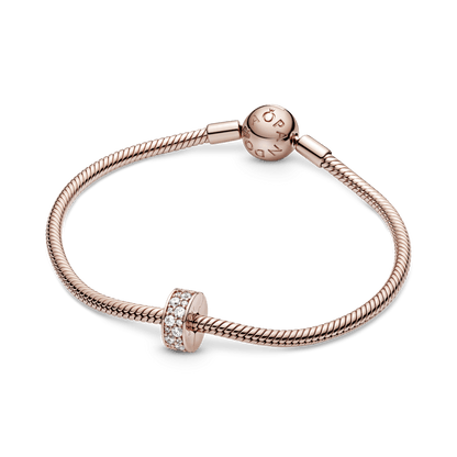 Charm Clip Pavé Oro Rosa